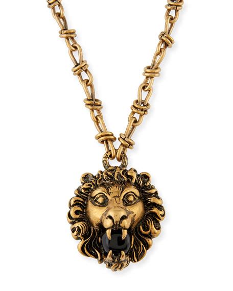 gucci lion necklace|gucci crossbody with lion head.